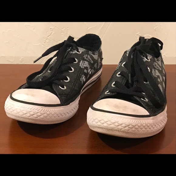 Converse Other - Converse All Star Black Leopard Gray Junior Size 2